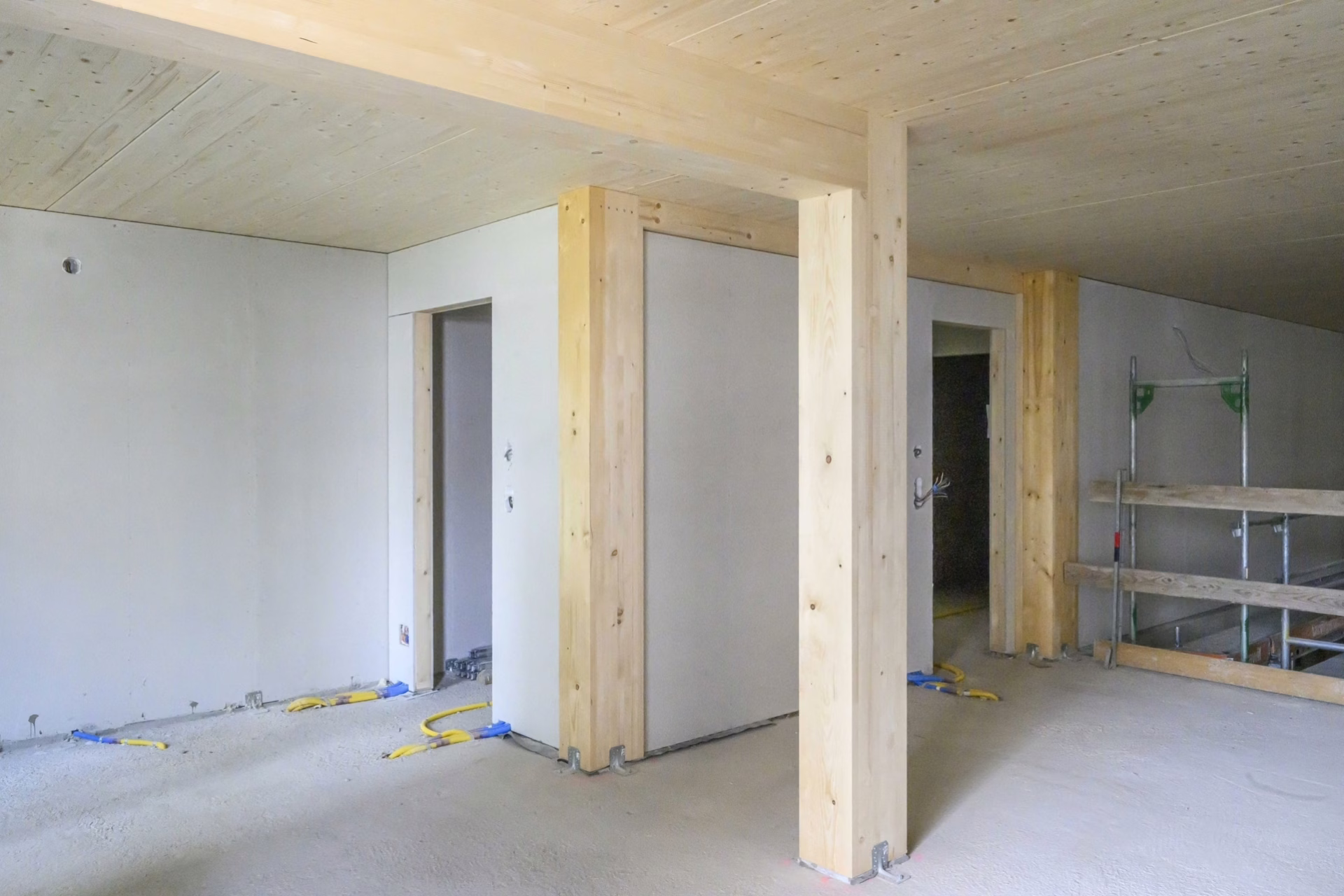Der Neubau ist als klassischer Holzrahmenbau konzipiert.