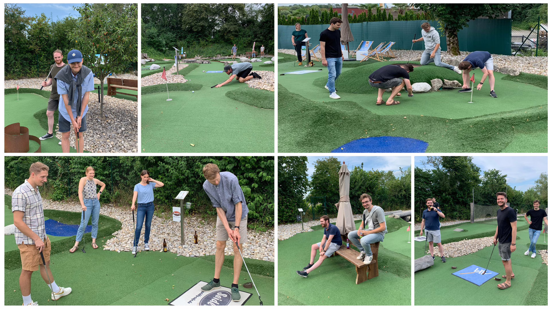 Beim Minigolf abseits der Arbeit gemeinsam Zeit verbringen