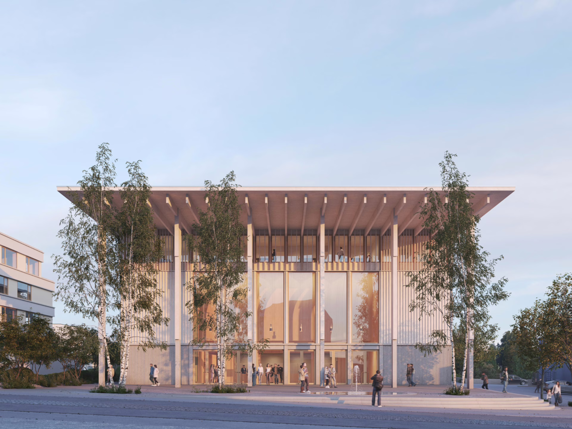 Neubau Kultur- und Sporthalle in Murten | Visualisierung: Thomas De Geeter Architektur GmbH